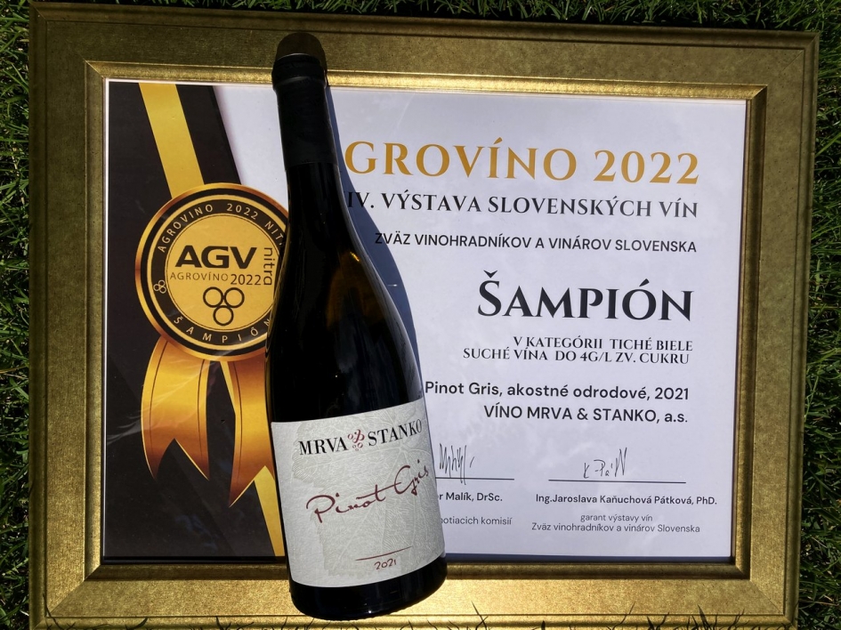 Rulandské šedé šampiónom bielych vín Agrovíno 2022