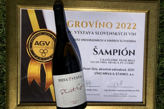 Rulandské šedé šampiónom bielych vín Agrovíno 2022
